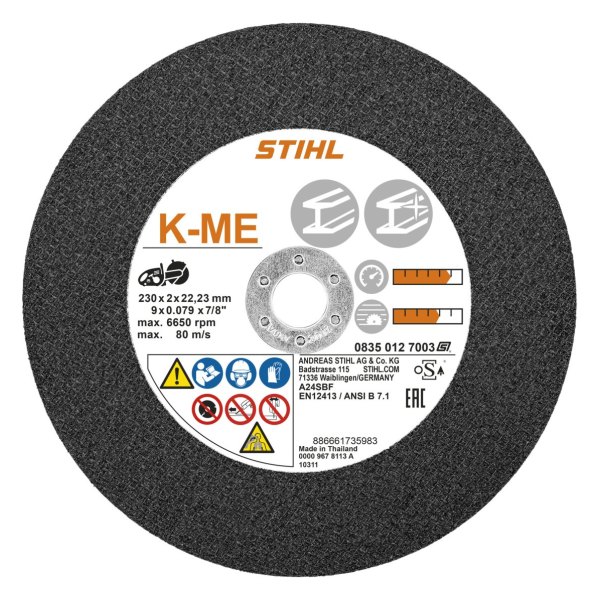 DISCO DE CORTE DE RESINA STIHL K-ME 230 MM PARA ACERO DE CONSTRUCCIÓN