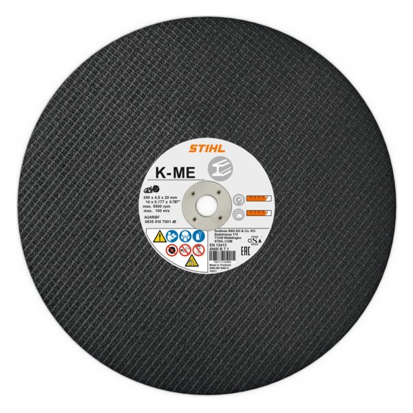 DISCO DE CORTE DE RESINA STIHL K-ME 350 MM PARA ACERO DE CONSTRUCCIÓN
