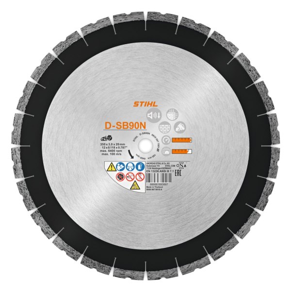 DISCO DE DIAMANTE STIHL D-SB90N 300 MM PARA TRONZADORAS DE BATERÍA