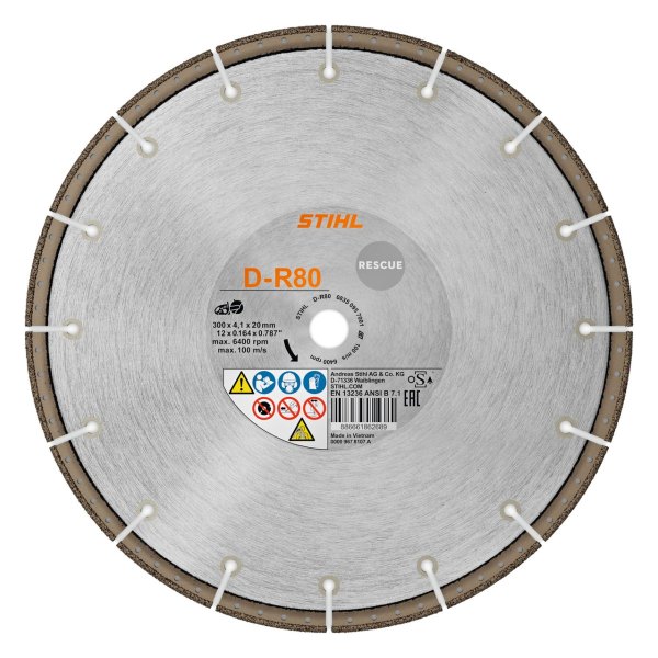DISCO DE DIAMANTE STIHL D-R80 230 MM PARA SERVICIOS DE RESCATE