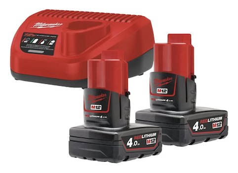 KIT 2 BATERÍAS 4 AH Y CARGADOR MILWAUKEE M12