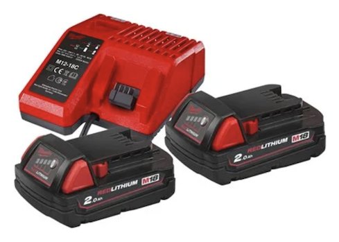 KIT 2 BATERÍAS 2 AH Y CARGADOR MILWAUKEE M18
