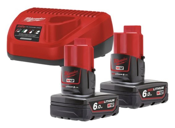 KIT 2 BATERÍAS 6 AH Y CARGADOR MILWAUKEE M12