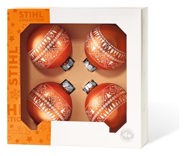 JUEGO DE 4 BOLAS DE NAVIDAD STIHL