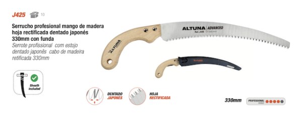 SERRUCHO ALTUNA J425 CURVO MADERA CON FUNDA